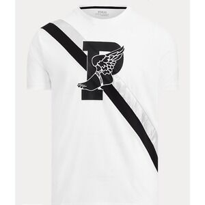 Ralph Lauren Polo Active Fit P-Wing Performance White Graphic T-Shirt Medium